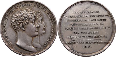 BAYERN MEDAILLE 1810 Ludwig I 1825 1848 Auf Den Besuch Des