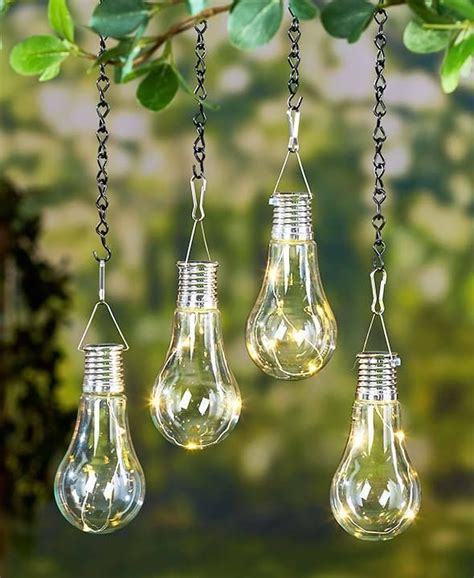 Set Of 2 Led Hanging Solar Lights Tree Deck Porch Patio Outdoor Lighting Decor Afoyft Hanging