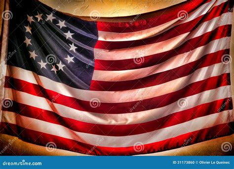 Antique American Betsy Ross Stars And Stripes Flag Stock Photo Image