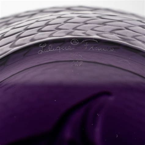 Lalique France Vase Serpent Snake Purple Crystal 44 888 New Box