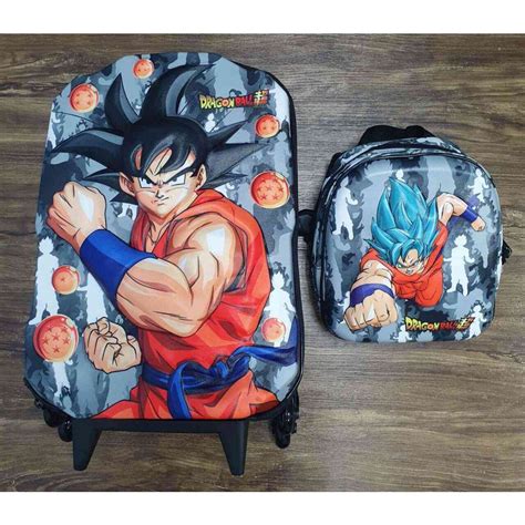 Mochila 3D Rodinhase E Lancheira Dragon Ball Super Goku Infantil No