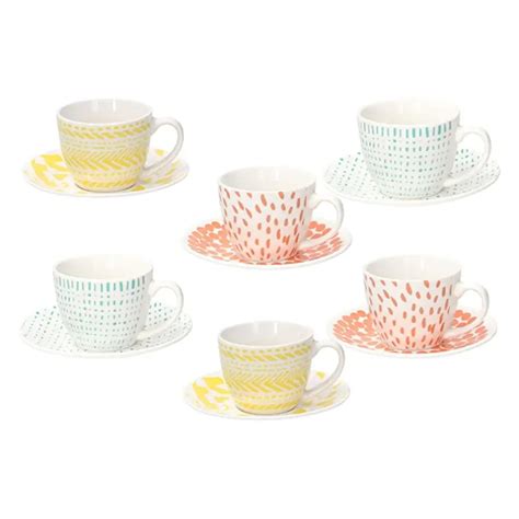 Tognana Iris Aqua Set Of Cups Saucers Tognana Hailo