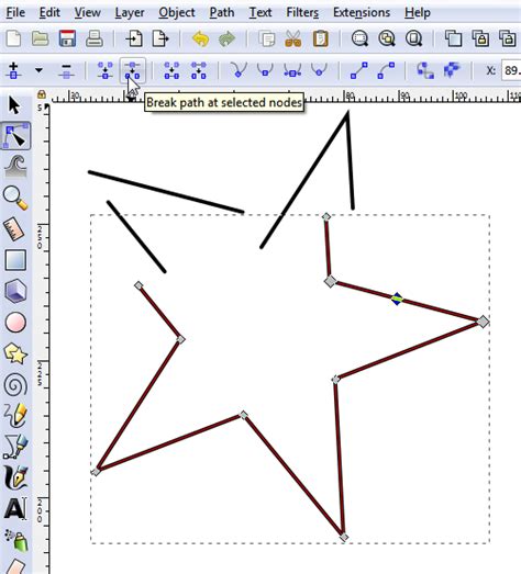 Inkscape Cut A Stroke Into Pieces In Inkscape