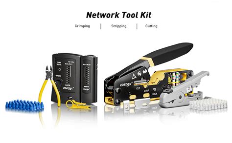 Zoerax Ethernet Crimping Tool Kit Rj Crimp Tools Cat Cat E Cat Rj