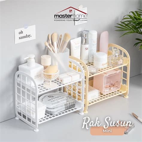 Jual Masterhome Rak Susun Mini Tingkat Tempat Penyimpanan Kosmetik