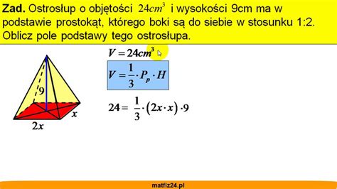 Jak obliczyć pole podstawy ostrosłupa Zadanie Matfiz24 pl YouTube