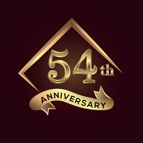 Célébration du 54e anniversaire logo anniversaire avec carré et