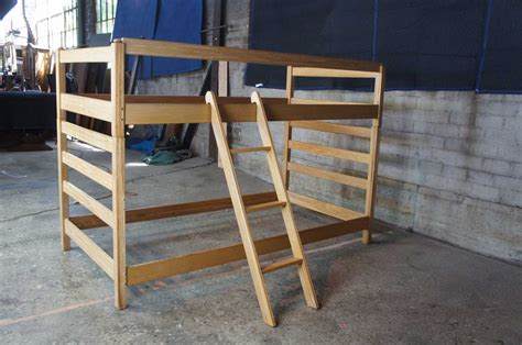 Vintage A Brandt Ranch Oak Twin Bed Set Ladder Bunk Or Trundle Beds