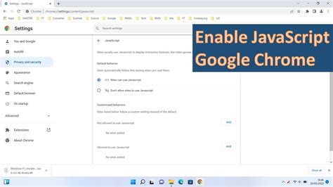 How To Enable Javascript On Google Chrome Browser YouTube