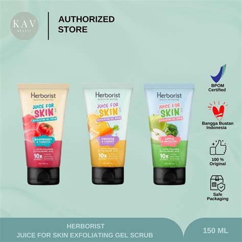 Jual Herborist Juice For Skin Exfoliating Gel Scrub Ml Shopee