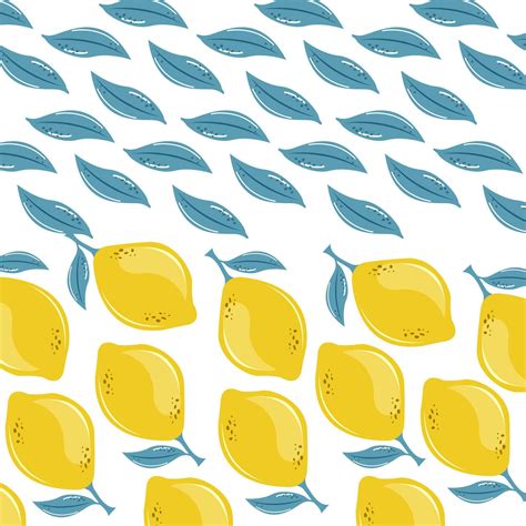 Lemons Seamless Pattern And Tropical Seamless Pattern With Yellow Lemons Fruit Repeated