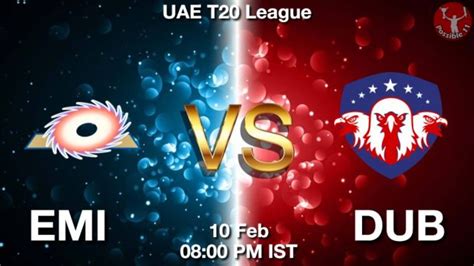 Emi Vs Dub Dream Team Prediction Fantasy Cricket Tips Feb