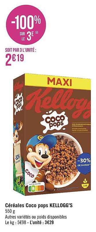 Promo Céréales Coco Pops Kellogg s chez Géant iCatalogue fr