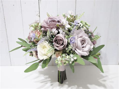 Dusty Purple Bridal Bouquet Maid of Honour Bouquet Pale | Etsy