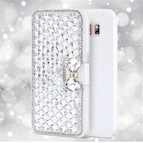 Funda De Cuero Con Tapa De Diamante Ostentoso De Lujo Para Samsung