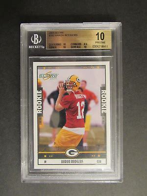 2005 Score Aaron Rodgers 352 Rookie Card Beckett 10 Mint Packers