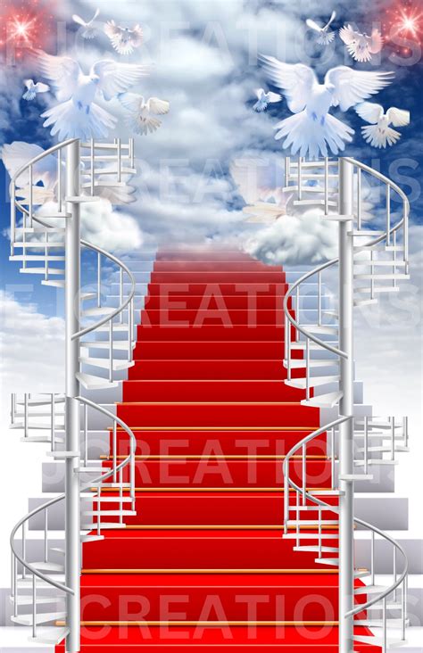 Red Carpet Stairway to Heaven PNG Rest in Peace Sublimation Obituary T ...