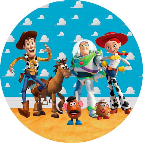 Painel D Festa Redondo Sublimado Toy Story Quarto R