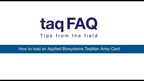 How To Load An Applied Biosystems Taqman Array Cardtaq Faq Youtube