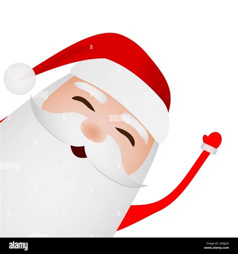 Cartoon Funny Santa Claus Waving Hand Isolated On White Stock Vector