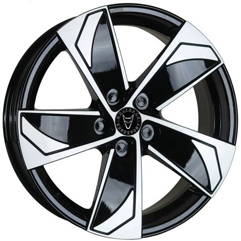 8x18 Wolfrace Eurosport Ad5 Gloss Black Polished Alloy Wheels Alloy