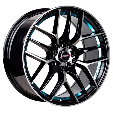 Rgw 17X8 5X100 5X114 3 Et38 Black Machine Face Blue 5842 Set De 4