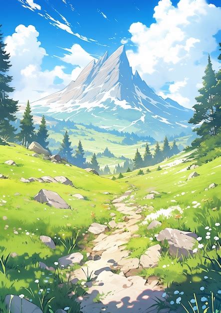 Paisaje De Monta As Al Estilo De Anime Foto Gratis