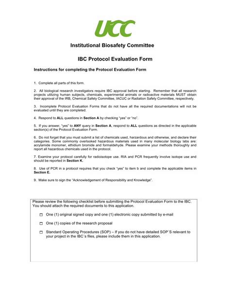 Pdf Institutional Biosafety Committee Ibc Protocol Evaluation Form