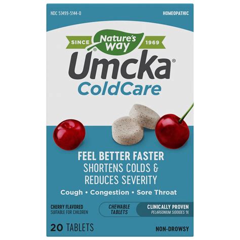 Nature S Way Umcka Cold Care Chewable Tablets Cherry Walgreens