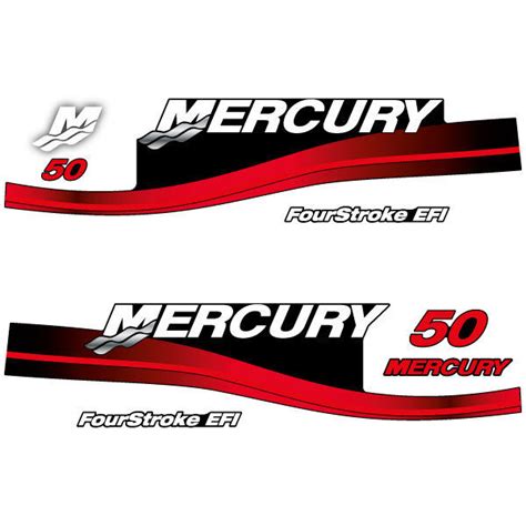 Mercury 50 Four Stroke EFI Outboard Decal Aufkleber Adesivo Sticker Set