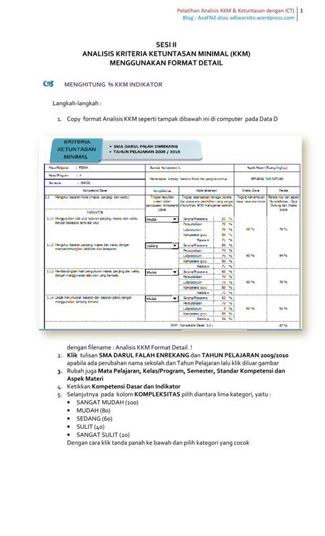 PDF SESI II ANALISIS KRITERIA KETUNTASAN MINIMAL KKM PDF