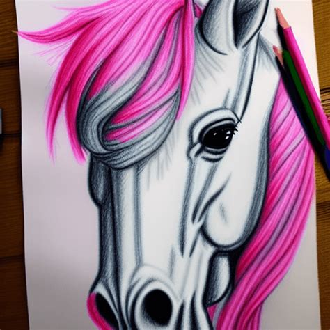 Pink Unicorn Drawing · Creative Fabrica