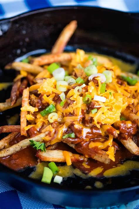 loaded chili cheese fries   cast iron skillet adventures  mel