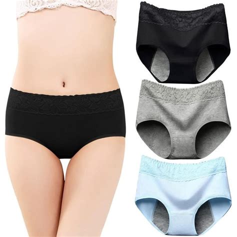 CULOTTE SLIP Lot De 3 Culotte Menstruelle Pour Femmes Sous Anti