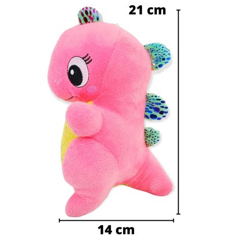 Dinosaurio De Peluche Rosa De 22 Cm Altura Puufmx