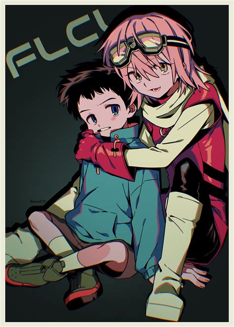 Haruhara Haruko And Nandaba Naota Flcl Drawn By Menmaenaic31