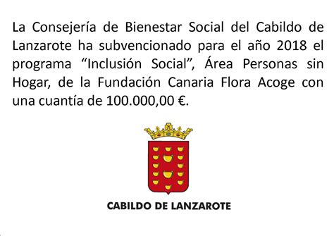 Subvenci N Consejer A De Bienestar Social Cabildo De Lanzarote Flora