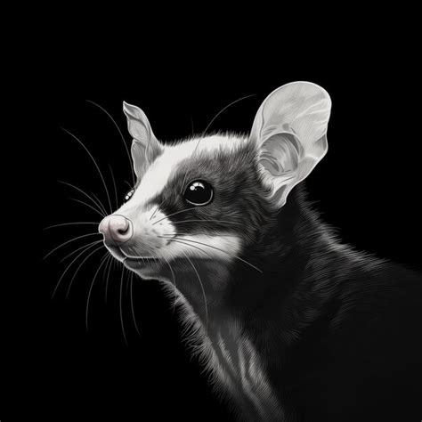 Premium Photo | View of a possum dark style