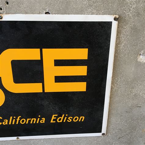 vintage porcelain  southern california edison  sign