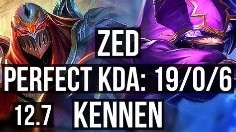 Zed Vs Kennen Mid 19 0 6 Legendary 400 Games 900k Mastery Euw