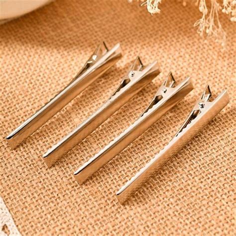 20pcs New Silver Metal Single Prong Alligator Hair Clips Barrette DIY