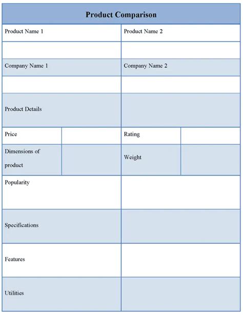 8+ Product Comparison Templates Excel - Excel Templates