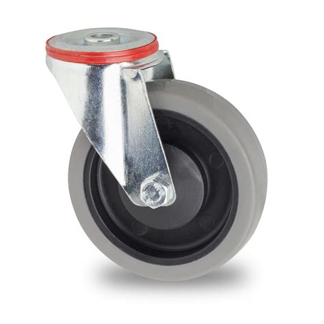 Swivel Castor Mm Grey Non Marking Thermoplastic Rubber Tyre