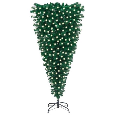 Árbol De Navidad Invertido Preiluminado Con Luces Verde 210 Cm Vidaxl