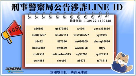 【防詐騙宣導】公布113122 113128「千萬別加好友」的詐騙line Id！！！ 校安中心校安中心