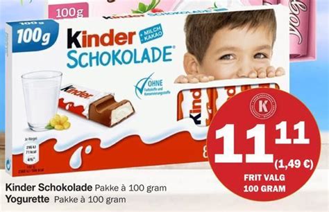 Kinder Schokolade Tilbud Hos K Bmandsg Rden