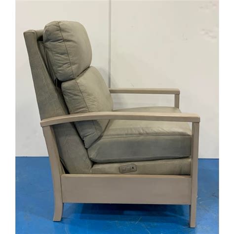 Modern Gray Leather Recliner | Chairish