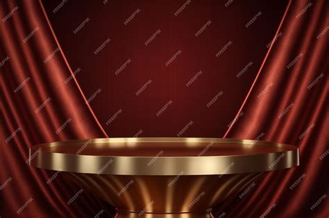 Premium AI Image | a gold and red curtain with a red background.