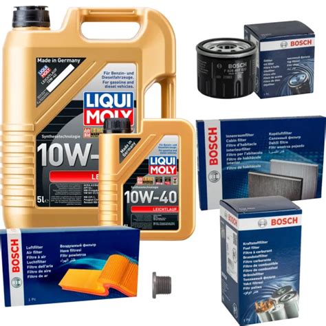 BOSCH INSPECTION SET 6 LIQUI MOLY Bon Fonctionnement 10W 40 Pour Nissan