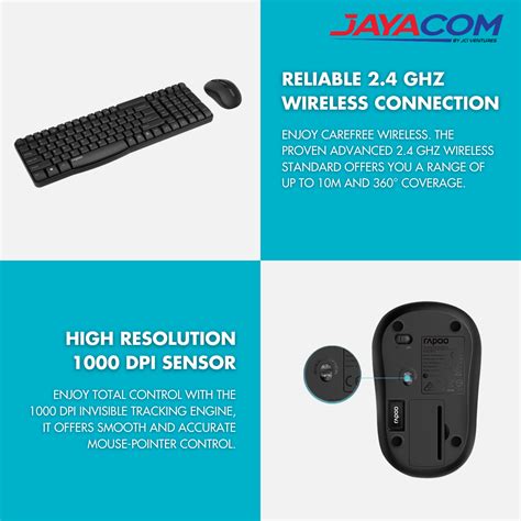 RAPOO X1800S WIRELESS COMBO KEYBOARD MOUSE